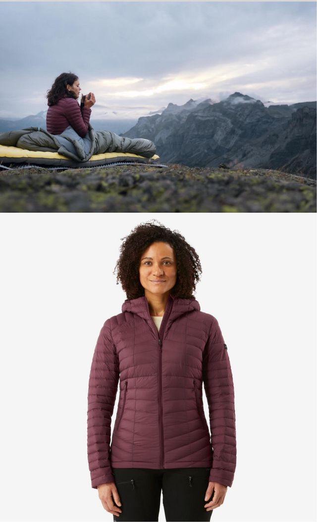 Plumífero montaña capucha Mujer