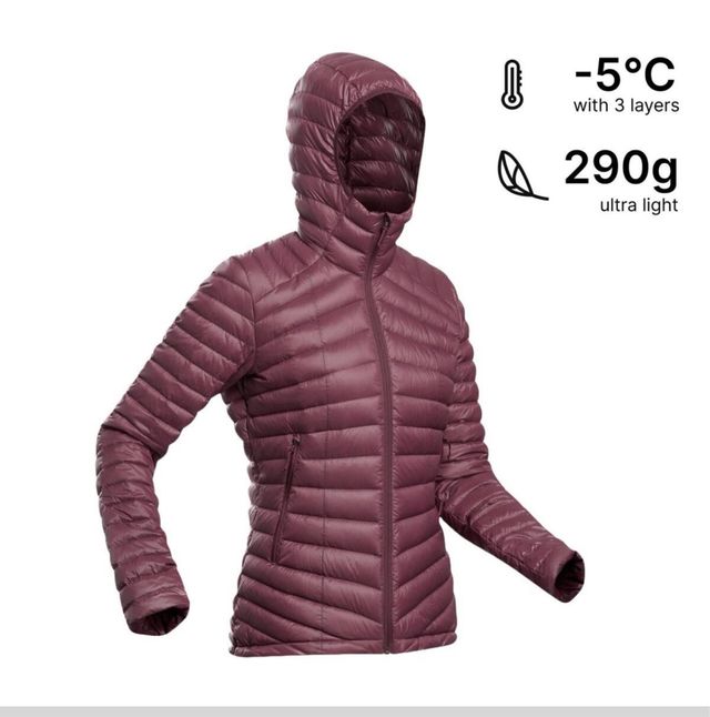 Plumífero montaña capucha Mujer