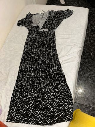 mono largo lunares blanco y negro