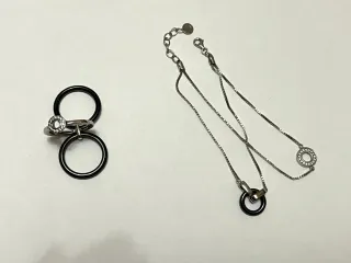 Conjunto Anillo y Pulsera Aro Negro