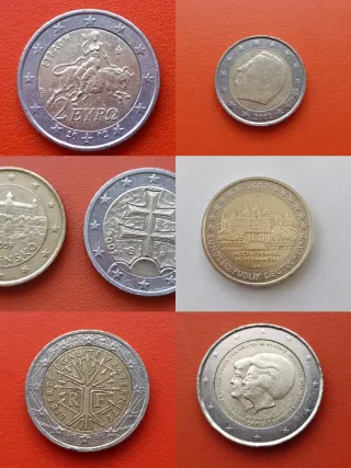 Lote 7 monedas 2 euros conmemorativas