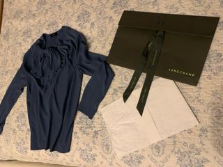 Blusa Longchamp Seda Azul