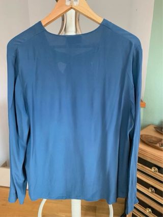 Blusa Longchamp Seda Azul