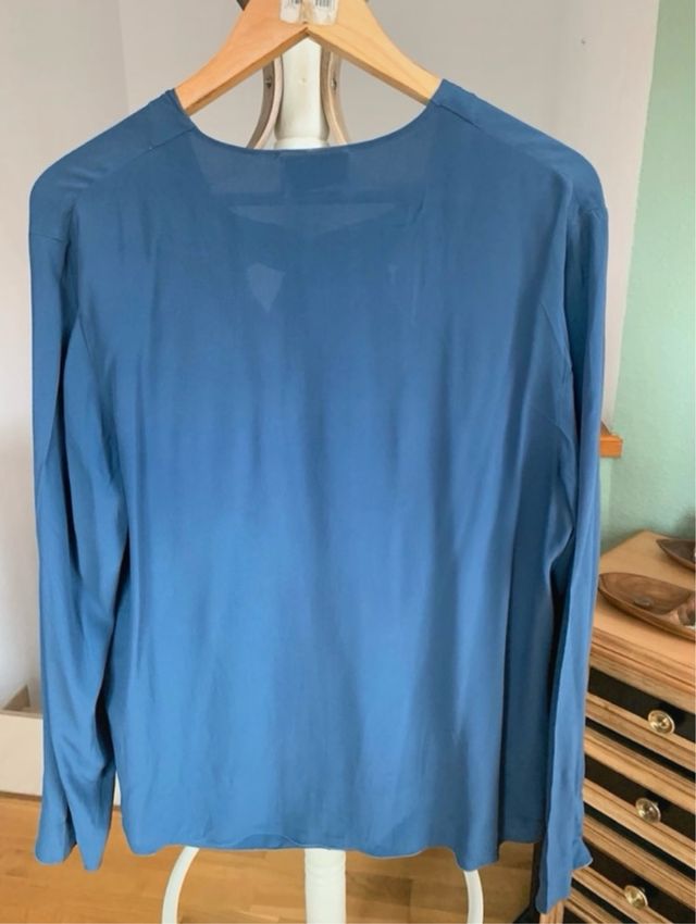 Blusa Longchamp Seda Azul