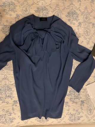 Blusa Longchamp Seda Azul