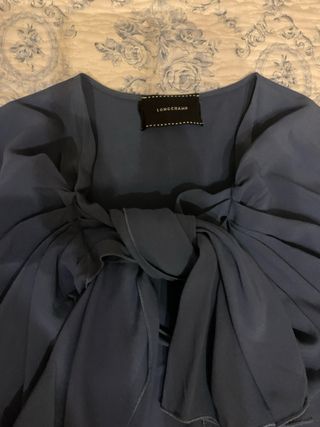 Blusa Longchamp Seda Azul