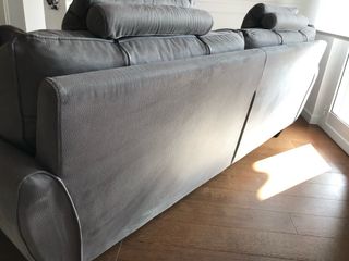 Divano Grigio Poltrone e Sofá + Pouf