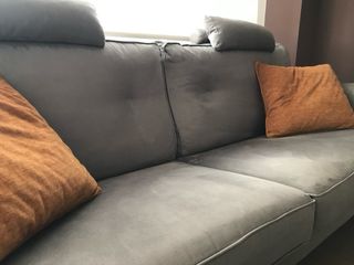 Divano Grigio Poltrone e Sofá + Pouf