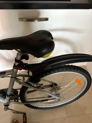 Bicicleta de paseo plateada