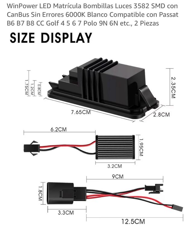 Luces LED Matrícula Volkswagen Porsche Skoda Seat