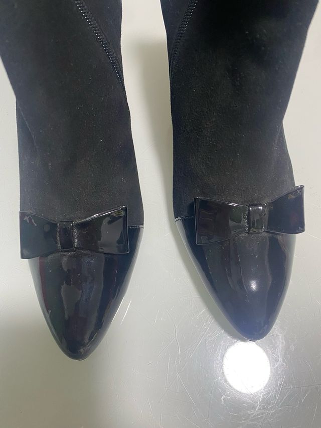 Botines Daniela Shoes Piel Negros con Lazo