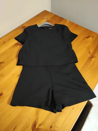 Completo nero donna a pantaloncino