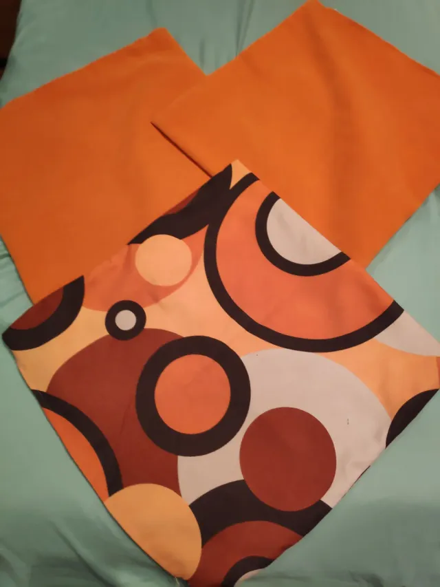 3 Fundas Cojín Tela Diseño Círculos