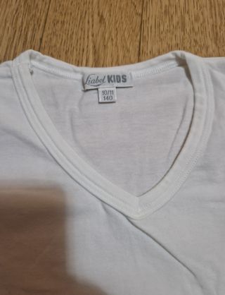 T-shirt bianca Liabel Kids scollo a V taglia 10
