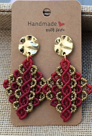 Pendientes artesanales macramé