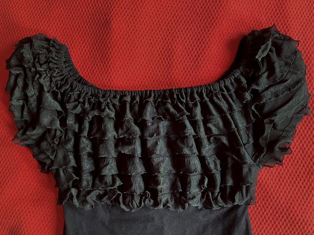 Top Ruffles Nero Taglia S 38/40/42