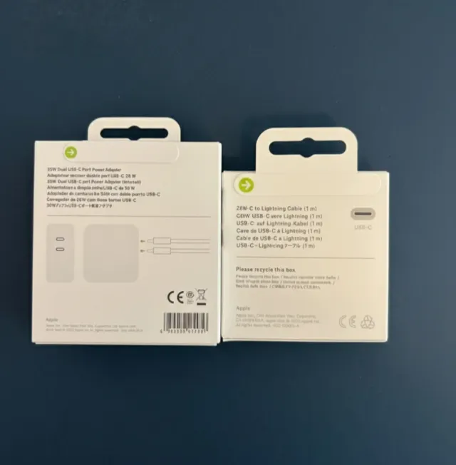 Carregador Dual USB-C 35W + Cabo Lightning