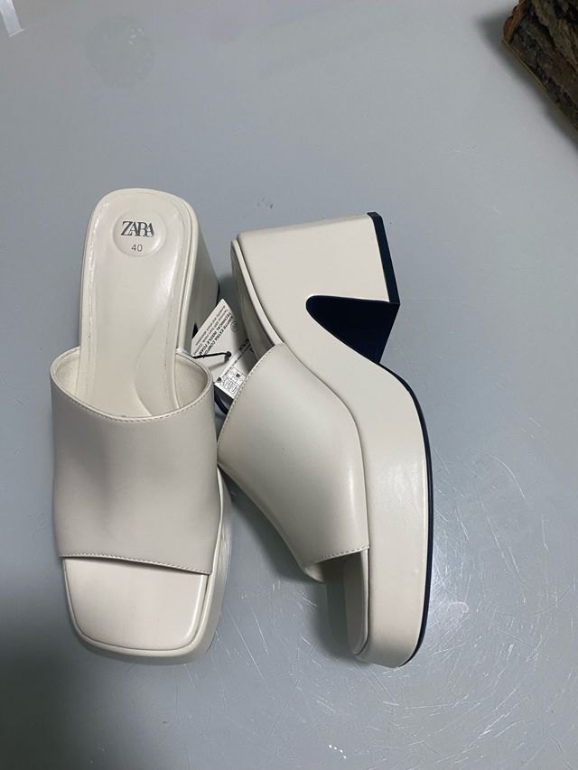 Zuecos Zara Blanco