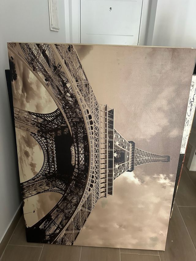 Cuadro Torre Eiffel Beige/Marrón