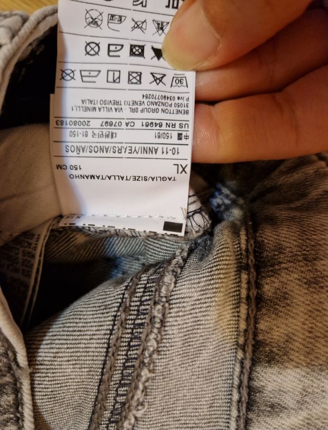 Morbidi Jeans stretch chiari con cuori tg.11 anni