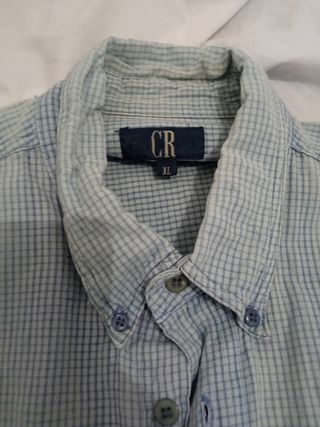 Camisa Polo Cuadros Hombre Azul