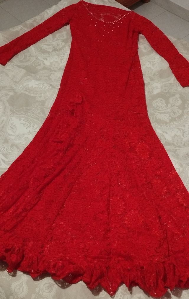 Vestido flamenco árabe rojo