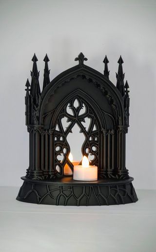 Espelho Altar Gótico Catedral Metal Preto