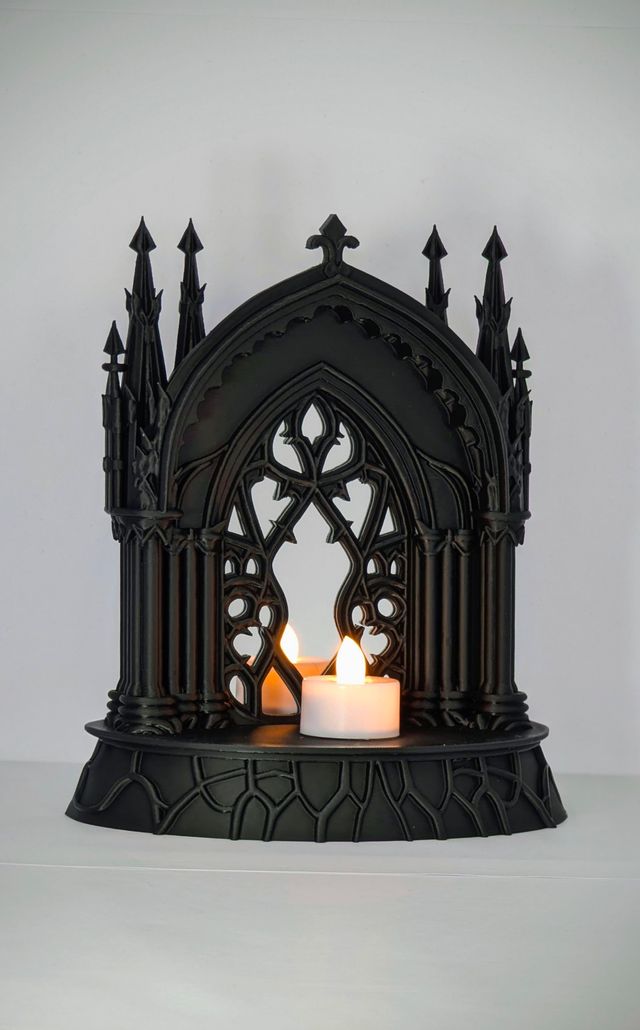 Espelho Altar Gótico Catedral Metal Preto
