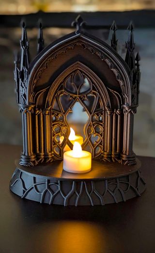 Espelho Altar Gótico Catedral Metal Preto