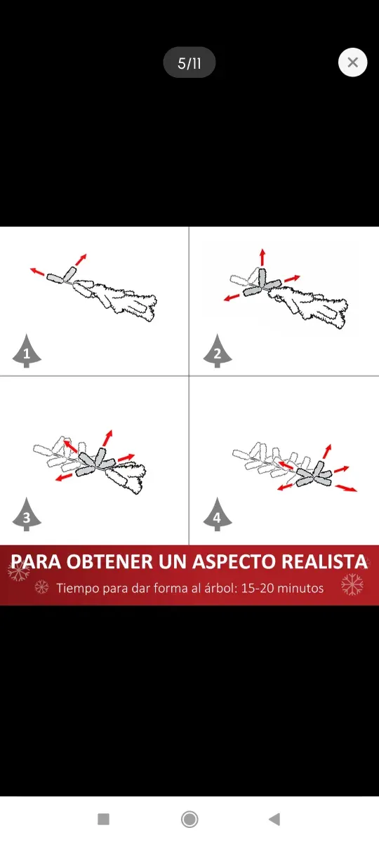 Árbol Navidad Nieve 150cm 378 Ramas