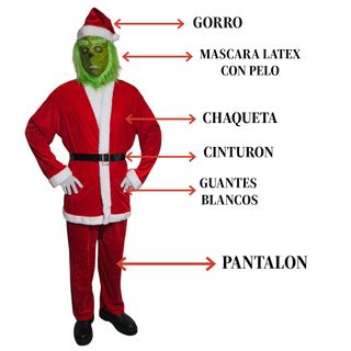 Disfraz El Grinch Talla XXL Traje Navideño