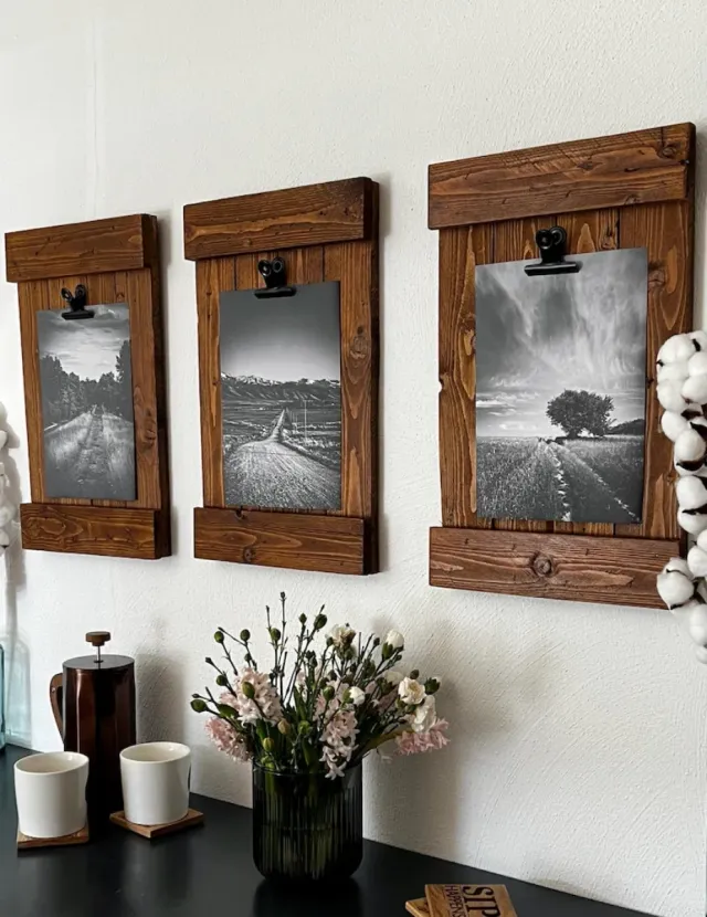 Portafotos madera reciclada