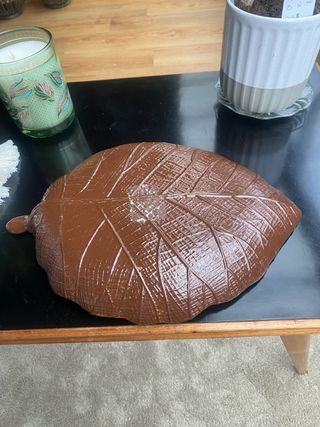 Folha Decorativa Dourada Vidro