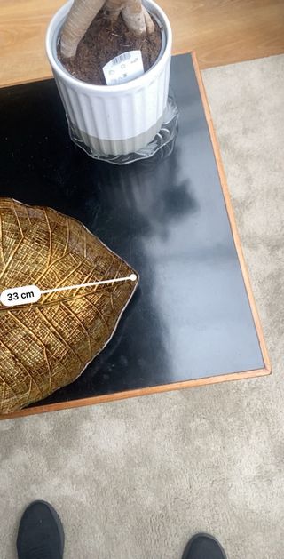 Folha Decorativa Dourada Vidro