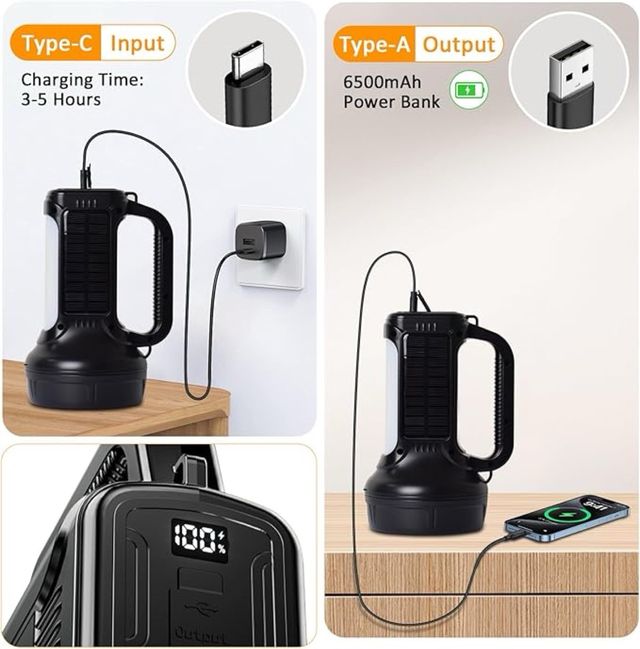 Linterna Solar LED Recargable SIN ESTRENAR