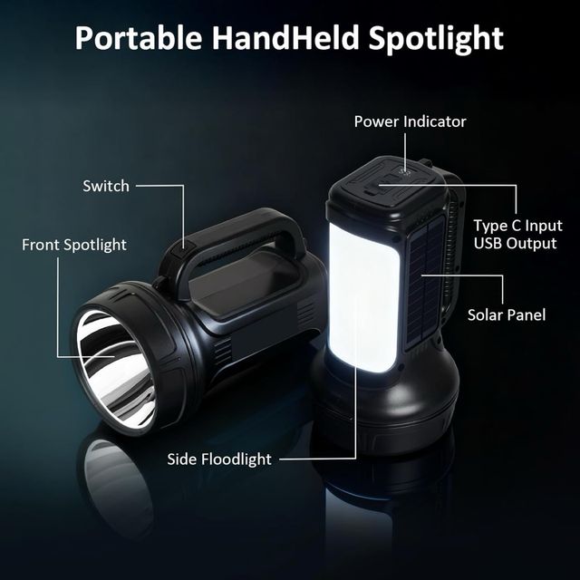 Linterna Solar LED Recargable SIN ESTRENAR