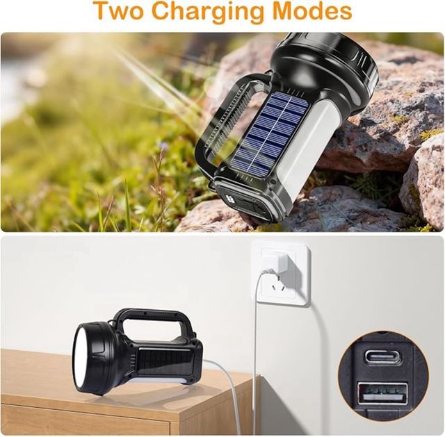 Linterna Solar LED Recargable SIN ESTRENAR