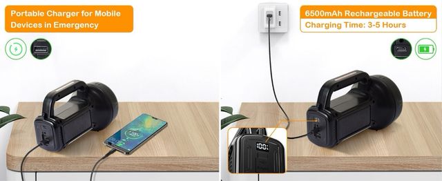 Linterna Solar LED Recargable SIN ESTRENAR