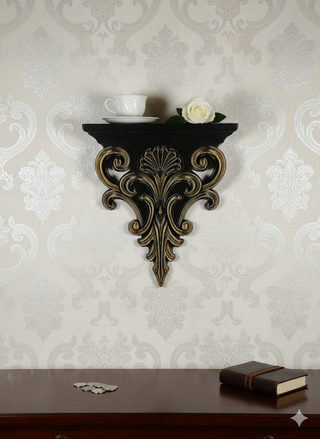 Prateleira Gótica Pintada à Mão Dourada