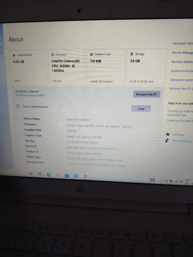 HP Stream Ordenador Portátil Blanco