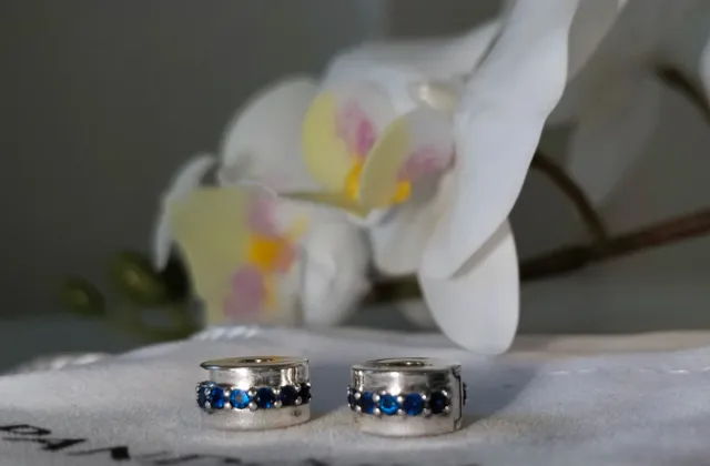 2 Abalorios Plata con Circonitas Azules