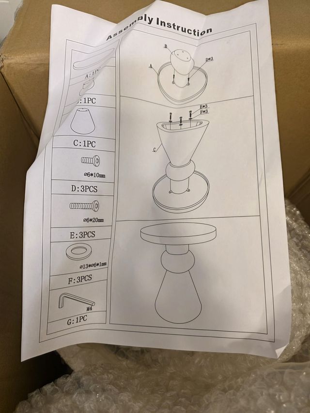 Mesa auxiliar redonda Cefrirku 40x40x49