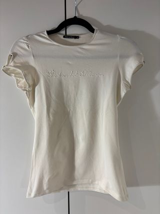 Camiseta Pedro del Hierro bordada blanca
