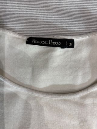 Camiseta Pedro del Hierro bordada blanca