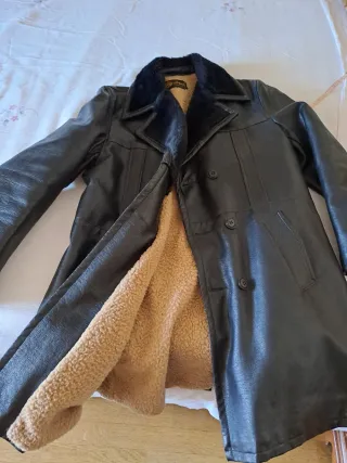 Cappotto uomo pelle imbottito vintage.