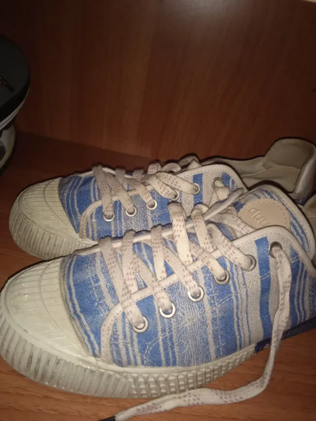 Zapatillas deportivas azules y blancas