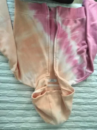Sudadera niña tie-dye naranja y rosa
