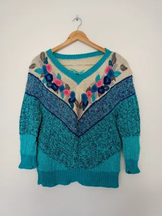 Maglione vintage fatto a mano L