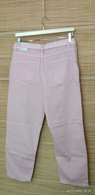 Pantalón vaquero rosa Mango Talla M