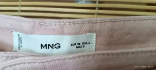 Pantalón vaquero rosa Mango Talla M
